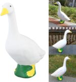 LICAEVEY Goose Statue, Big Resin Large White Goose Garden Lawn Yard Sculpture, E... - Image 7
