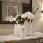 hjn Ceramic Vase Set of 3 White Flower Vase for Home Decor, Modern Decorative Va... - Image 4