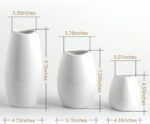 hjn Ceramic Vase Set of 3 White Flower Vase for Home Decor, Modern Decorative Va... - Image 6