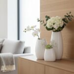 hjn Ceramic Vase Set of 3 White Flower Vase for Home Decor, Modern Decorative Va... - Image 7