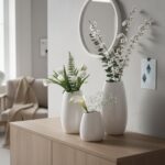 hjn Ceramic Vase Set of 3 White Flower Vase for Home Decor, Modern Decorative Va... - Image 9