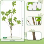 CISDUEO 3 Pcs Artificial Green Leaves Stem Plants Faux Floral Stems Fake Leaves ... - Image 3