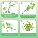 CISDUEO 3 Pcs Artificial Green Leaves Stem Plants Faux Floral Stems Fake Leaves ... - Image 4