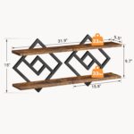 ELYKEN Floating Shelves for Wall, Set of 2 Hanging Shelves, 2-Tier Wall Mounted ... - Image 3
