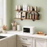 ELYKEN Floating Shelves for Wall, Set of 2 Hanging Shelves, 2-Tier Wall Mounted ... - Image 4
