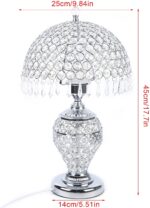Modern Crystal Table Lamp End Side Table Lamp with Plug in Cord ON/Off Switch Ni... - Image 3