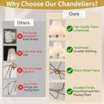 Brass Gold Chandeliers for Dining Room, 36" 6 Light Antique Modern Chandelier Li... - Image 5