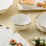 Regency Gold Porcelain Cereal Bowls Set of 4, 24oz – Elegant White Bowls with Ha... - Image 5