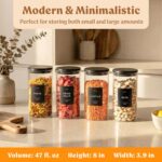 EDELHAUS Glass Storage Containers with Black Lids [4x40oz] Extra Thick Glas with... - Image 3