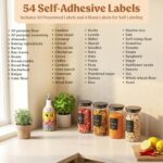 EDELHAUS Glass Storage Containers with Black Lids [4x40oz] Extra Thick Glas with... - Image 6
