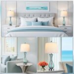 27.5" Coastal Glass Table Lamp Set of 2, 3-way Dimmable Full Touch Control Beach... - Image 6