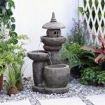 Tankana 32 inches Water Fountain Outdoor Pagoda Japaness Zen Water Fountains Gar... - Image 4