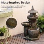 Tankana 32 inches Water Fountain Outdoor Pagoda Japaness Zen Water Fountains Gar... - Image 5