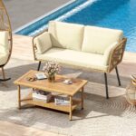 DWVO 2 Pieces Patio Furniture Set, All-Weather Wicker Rattan Loveseat with Thick... - Image 3