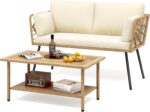 DWVO 2 Pieces Patio Furniture Set, All-Weather Wicker Rattan Loveseat with Thick... - Image 7