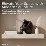 Sagebrook Home Resin Modern Glam Sitting Man Sculpture - Thoughtful Polyresin De... - Image 3