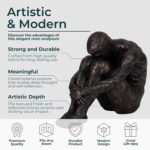 Sagebrook Home Resin Modern Glam Sitting Man Sculpture - Thoughtful Polyresin De... - Image 6