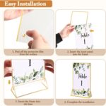 Floroom 6 Pack 5x7 Inch Clear Acrylic Sign Holders, Double-Sided Gold Display St... - Image 4