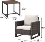 Luxury Wicker Outdoor Patio Chairs Set - 3 Piece Rattan Patio Furniture Bistro C... - Image 3