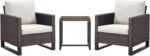 Luxury Wicker Outdoor Patio Chairs Set - 3 Piece Rattan Patio Furniture Bistro C... - Image 7