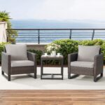 Luxury Wicker Outdoor Patio Chairs Set - 3 Piece Rattan Patio Furniture Bistro C... - Image 8