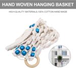 minkissy Handmade Cotton Hanging Plant Basket Macrame Flower Pot Holder Beige fo... - Image 8