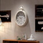 Menterry Small Retro Oval Wall Clock, Antique Old Design, White Vintage Style, B... - Image 5
