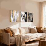 NCCXNCC 3Pcs Abstract Black and Gold Flowing Butterfly Canvas Wall Art Modern Mi... - Image 4