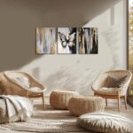 NCCXNCC 3Pcs Abstract Black and Gold Flowing Butterfly Canvas Wall Art Modern Mi... - Image 6