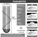 D32'' x H100'' Crystal Chandelier for Entryway High Ceiling Chandeliers Glam Cha... - Image 4