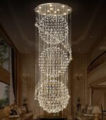 D32'' x H100'' Crystal Chandelier for Entryway High Ceiling Chandeliers Glam Cha... - Image 8