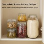 BJONKZ 6 Pack 17 oz Glass Jars with Airtight Lids – Food Storage Containers with... - Image 3