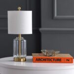 JONATHAN Y 19.5" Brass Gold and Clear Glass Table Lamp, Glam Transitional Bedsid... - Image 7