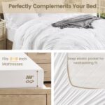 QUIETSEA King Comforter Set Seersucker 7 Pieces Luxury Ruffle Bed in a Bag King ... - Image 4