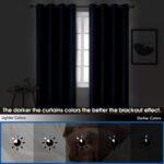 HOMEIDEAS 2 Panels Navy Blue Faux Silk Blackout Luxury Curtains, 52 X 108 Inch R... - Image 5