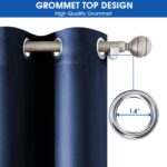 HOMEIDEAS 2 Panels Navy Blue Faux Silk Blackout Luxury Curtains, 52 X 108 Inch R... - Image 6