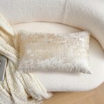 THE-TINOART Modern Cream Gold Throw Pillow Covers 12x20, Beige and Gold Jacquard... - Image 4