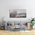 Yuaxker Ocean Art Wall Decor Grey and Gold Ocean Wall Art Large Modern Prints Tr... - Image 4