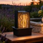 Elephant Water Wall Fountain, Black Gold Leaf Relief Wall Fountain for Home Offi... - Image 5