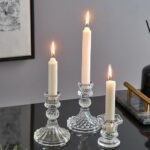 Glass Candlestick Holders Set of 6, Taper Candle Holder for Wedding Festival Chr... - Image 3