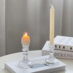 Glass Candlestick Holders Set of 6, Taper Candle Holder for Wedding Festival Chr... - Image 4