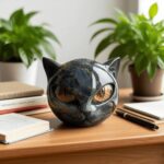 Luxury Black Cat Stone Sculpture – Elegant Home Décor & Gift-Ready Art Piece | H... - Image 3