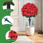 Grooy Artificial Plants Flowers Topiary Ball for Outdoor, 2 Pack Fake Silk Craba... - Image 4