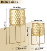 TRIROCKS Set of 2 Planters with Stand Indoor Otdoor Metal Plant Stand 8 * 18 &7 ... - Image 3