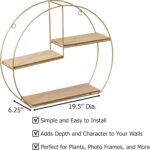 Vintiquewise Elegant 3-Tier Decorative Floating Geometric Arc Wall Shelf - Semi-... - Image 4