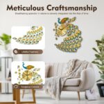 29.5'' Large Peacock Wall Clock Inch, European Style Silent Quartz Movement Meta... - Image 4