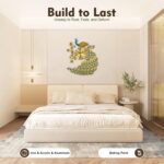 29.5'' Large Peacock Wall Clock Inch, European Style Silent Quartz Movement Meta... - Image 6
