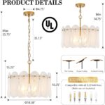 Modern Gold Chandelier, 18.3’’ Luxury Glass Chandelier for Dining Room Clound Gl... - Image 4