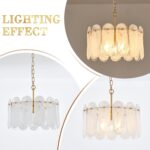 Modern Gold Chandelier, 18.3’’ Luxury Glass Chandelier for Dining Room Clound Gl... - Image 10