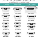 Razab 30 PC Glass Food Storage Containers with Lids - Reusable Glass Meal Prep C... - Image 3
